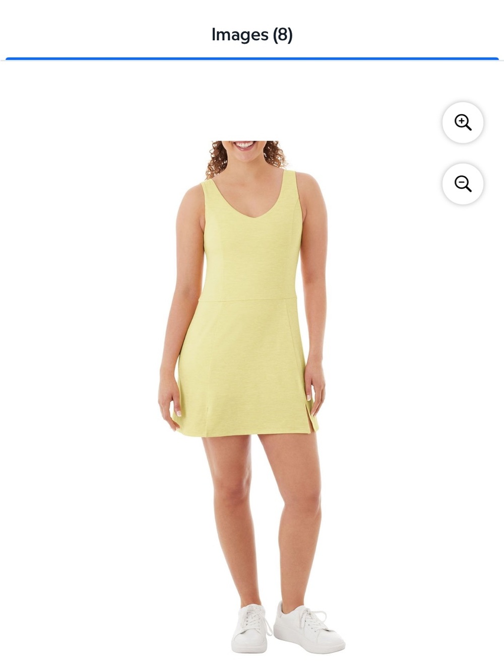 Sleeveless V-Neck Yellow Skort Dress